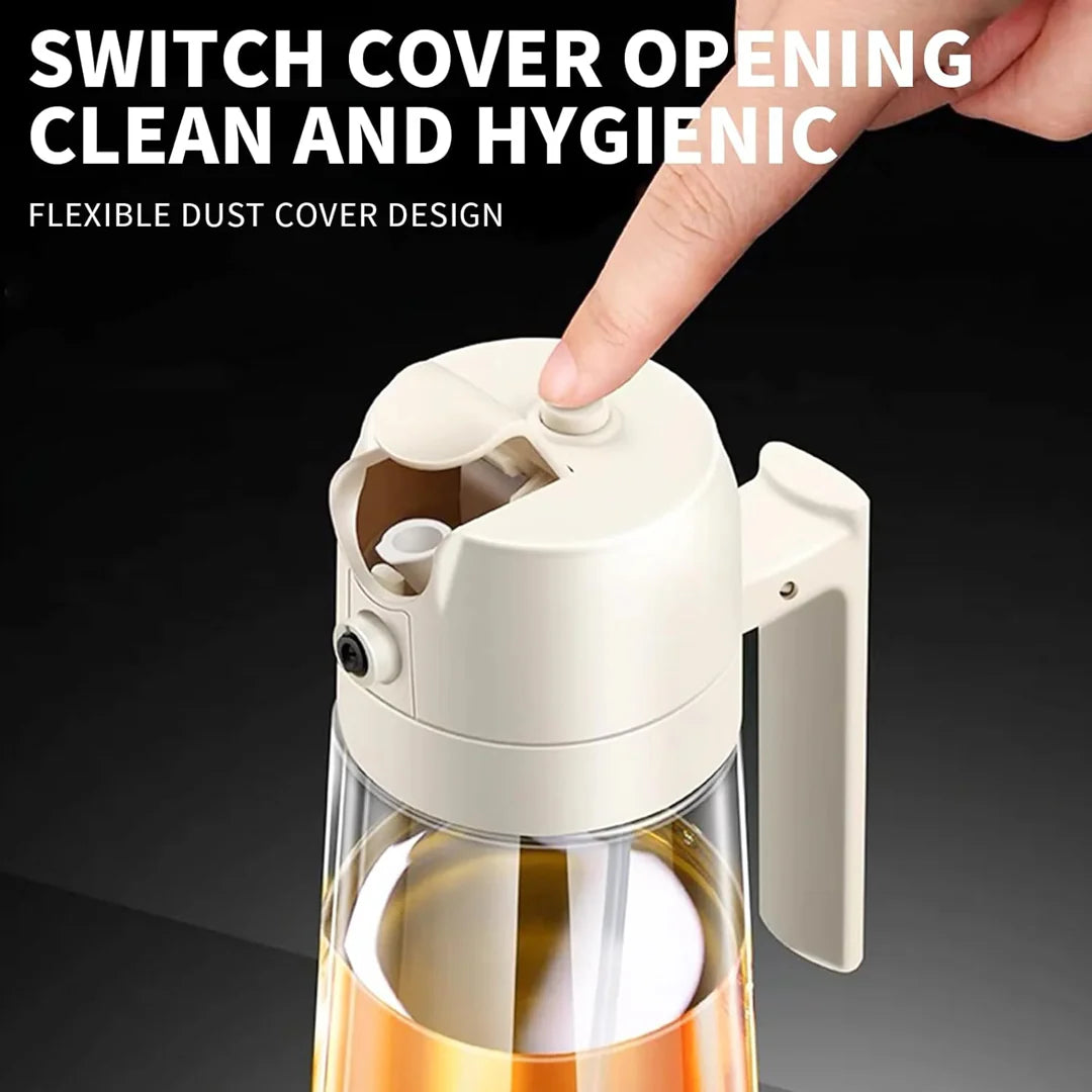2-in-1 Oil Jug with Dispenser & Handle – Glass Cooking Oil Container
