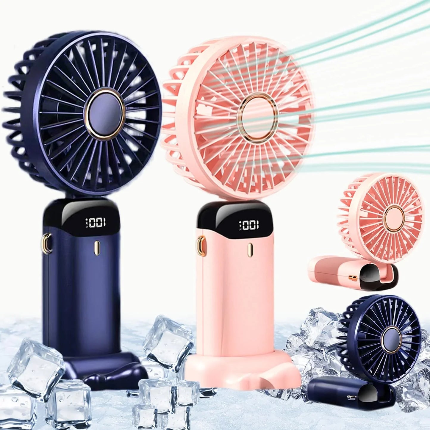 Rechargeable Hand Fan with LED